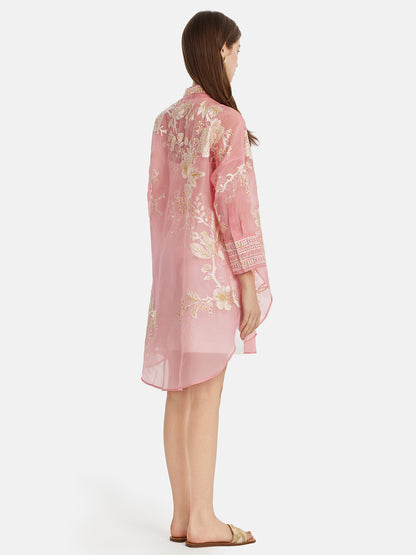 Mulberry Silk Jacquard Long Top