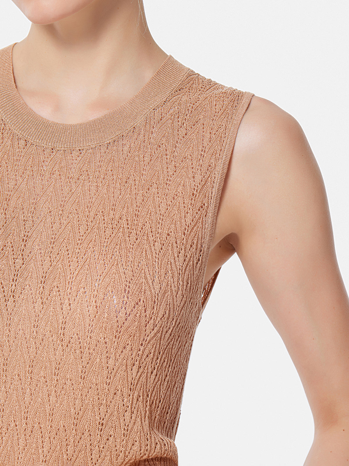 Sleeveless Hollow Knit Tank