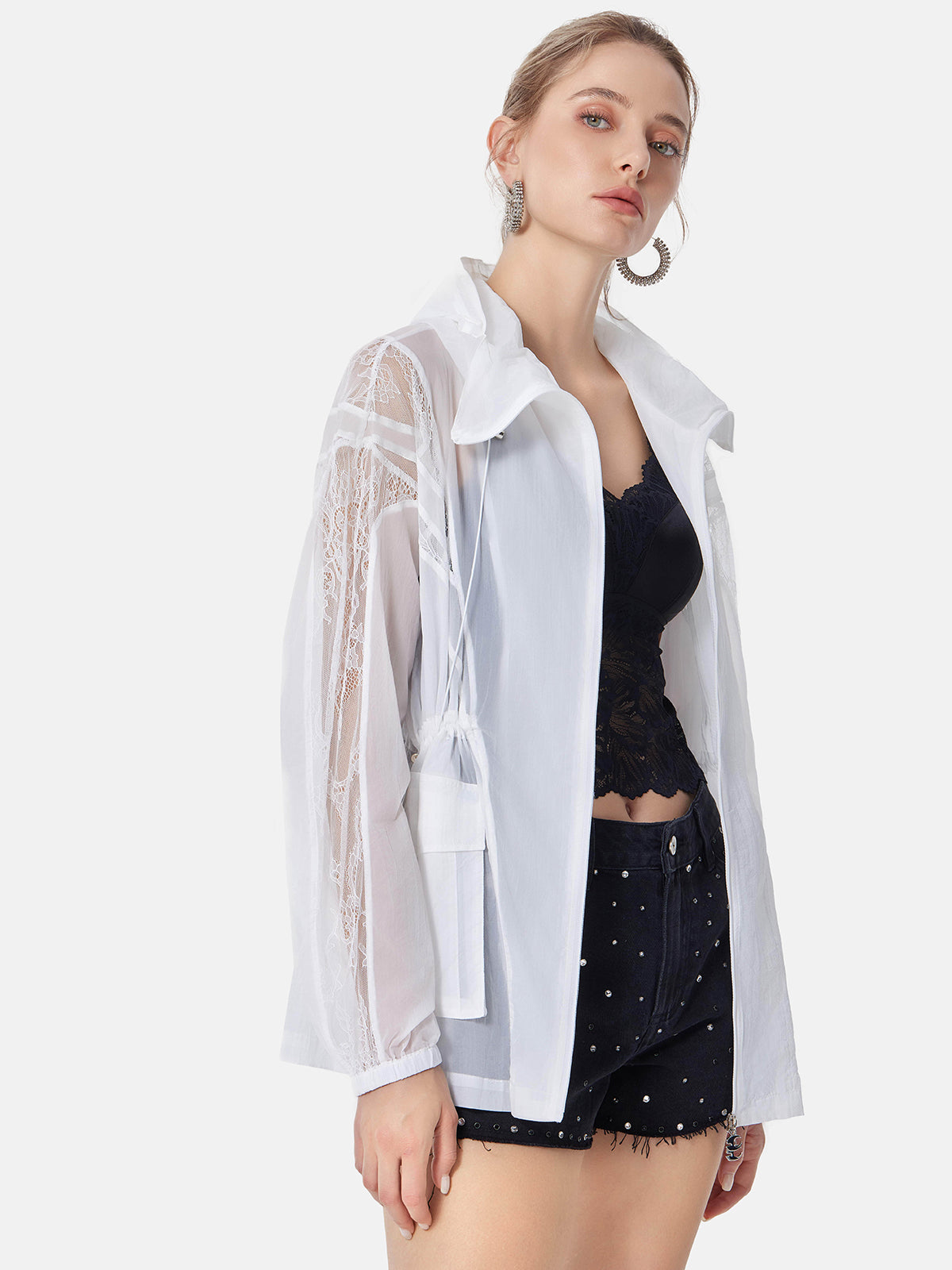 Lace Panel Sun Protection Jacket