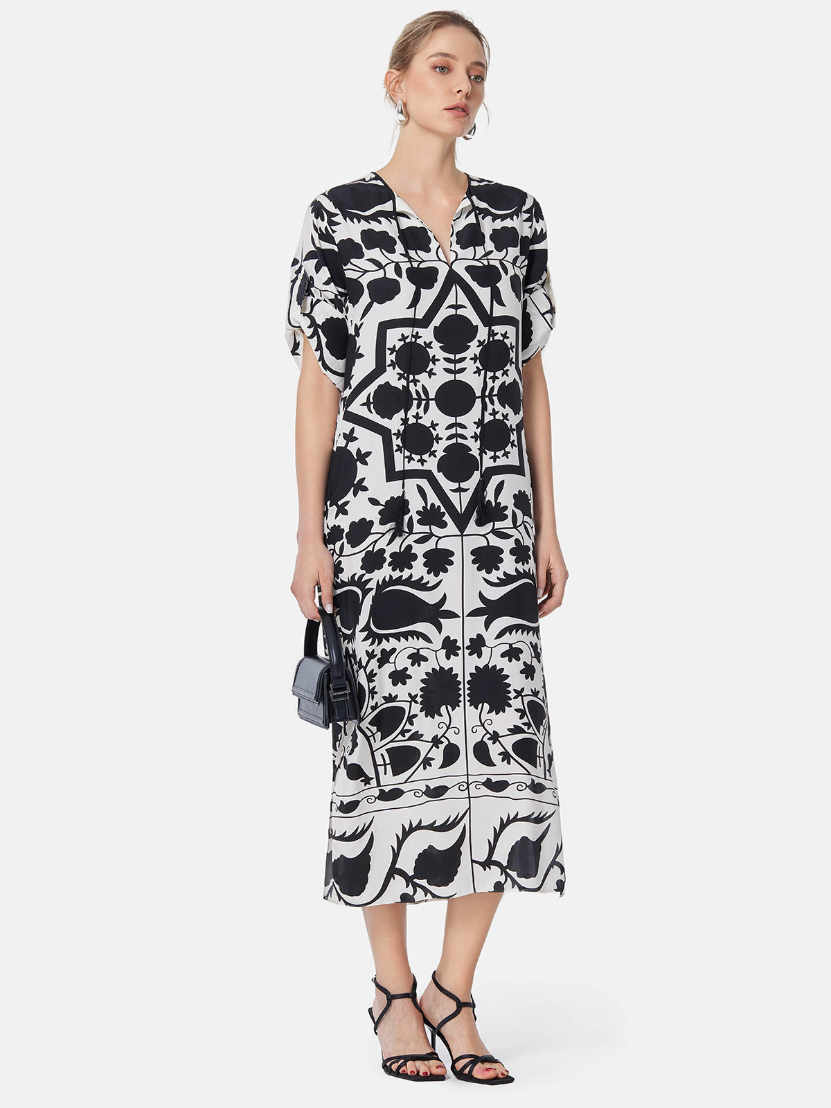 Mulberry Silk Tie-Dye Printed Dress