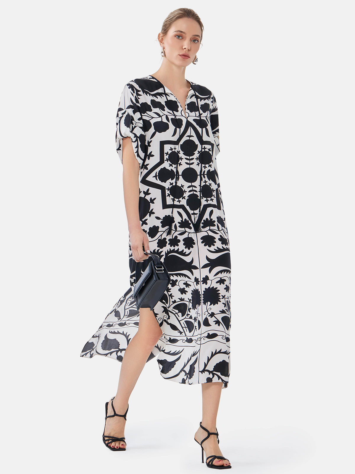 Mulberry Silk Tie-Dye Printed Dress