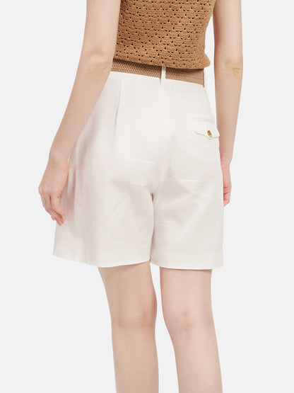 White Linen Shorts