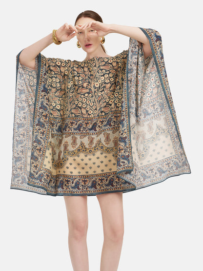 Moroccan-inspired Silk Cape Dress