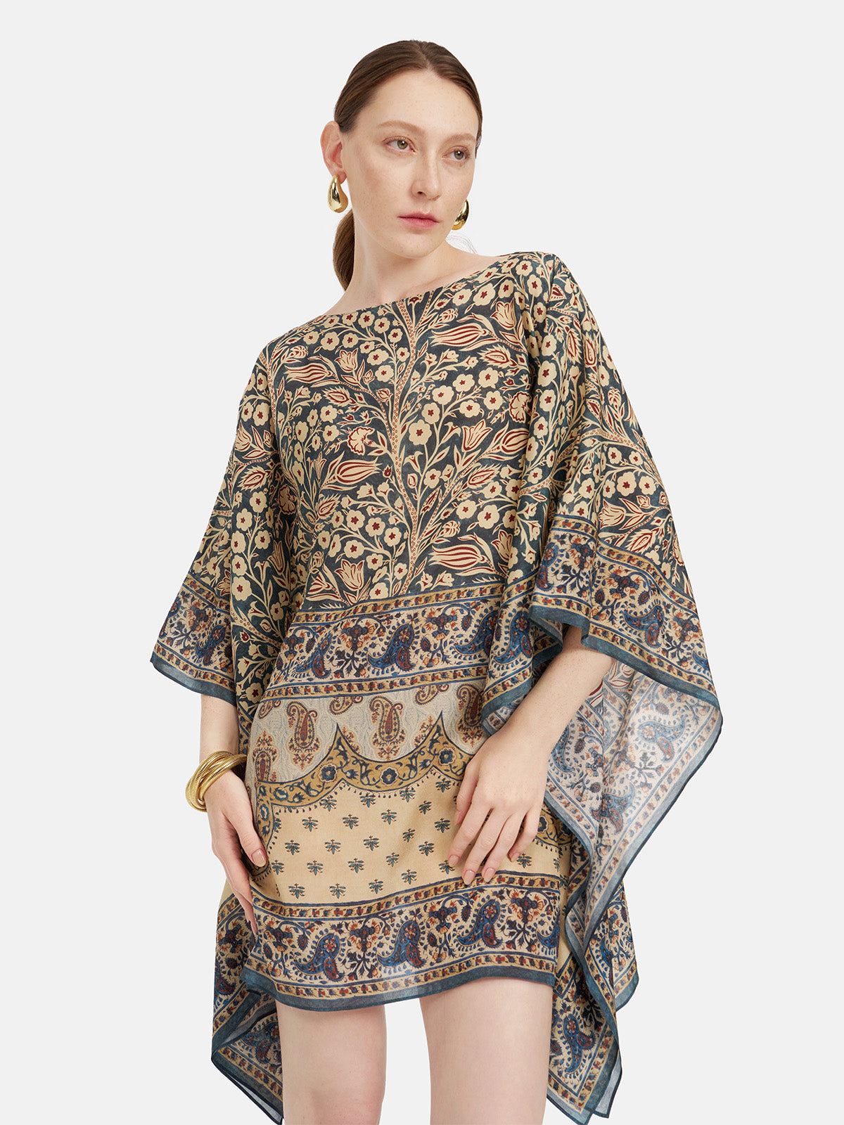 Moroccan-inspired Silk Cape Dress