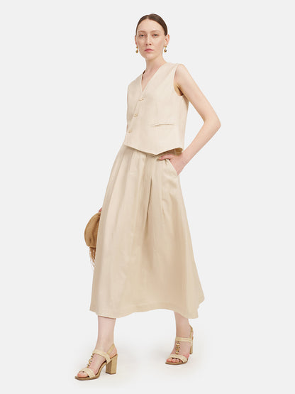 Minimalist A-line Suit Skirt