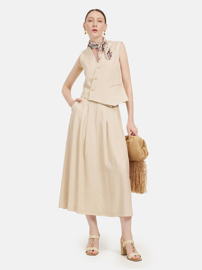 Minimalist A-line Suit Skirt