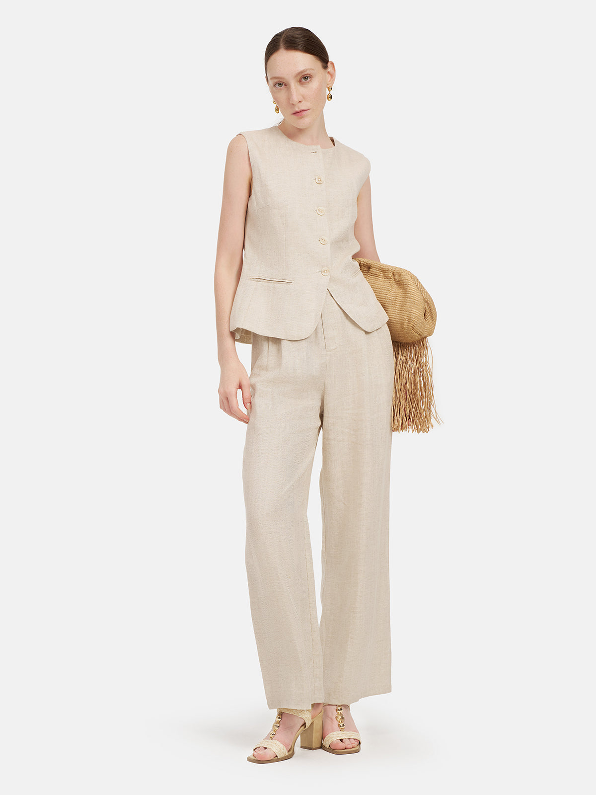 French Linen Pleated Trousers