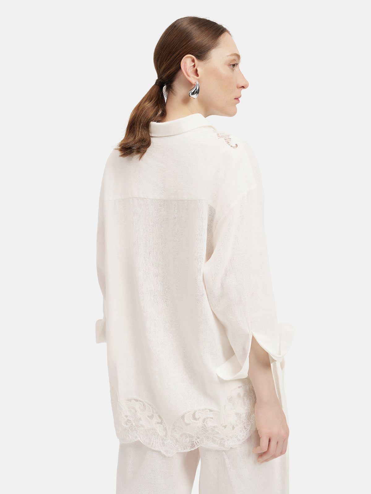 Linen Lace Panel Shirt