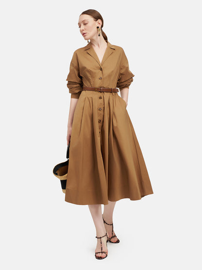 Layered Sleeve Trench Dress