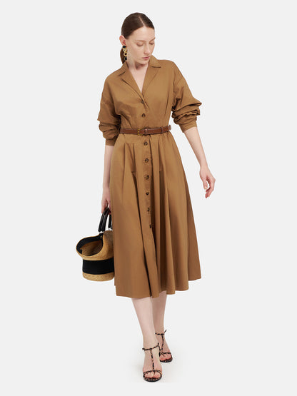 Layered Sleeve Trench Dress