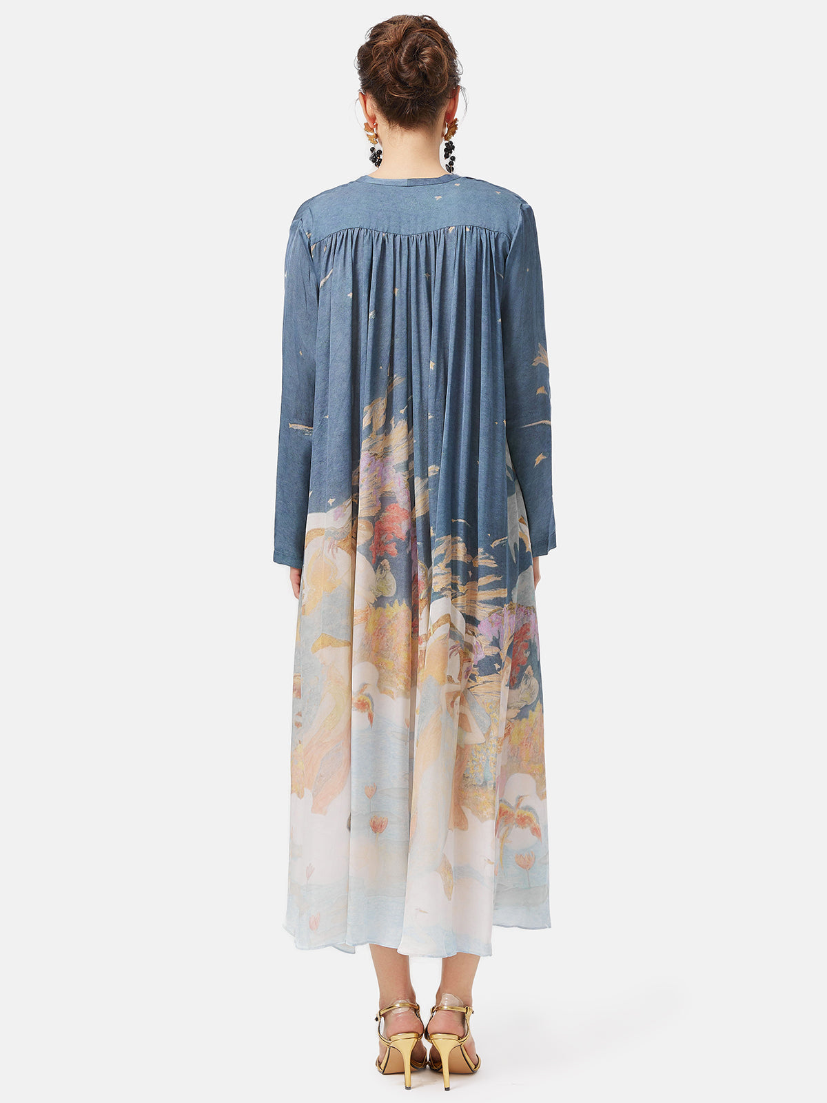 Myth Print Mulberry Silk Dress