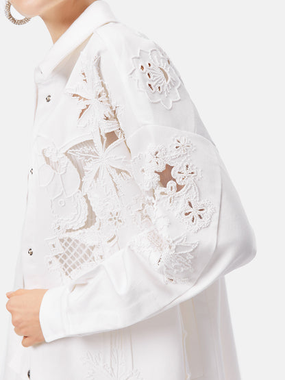 Handcrafted Hollow Out Embroidered Coat