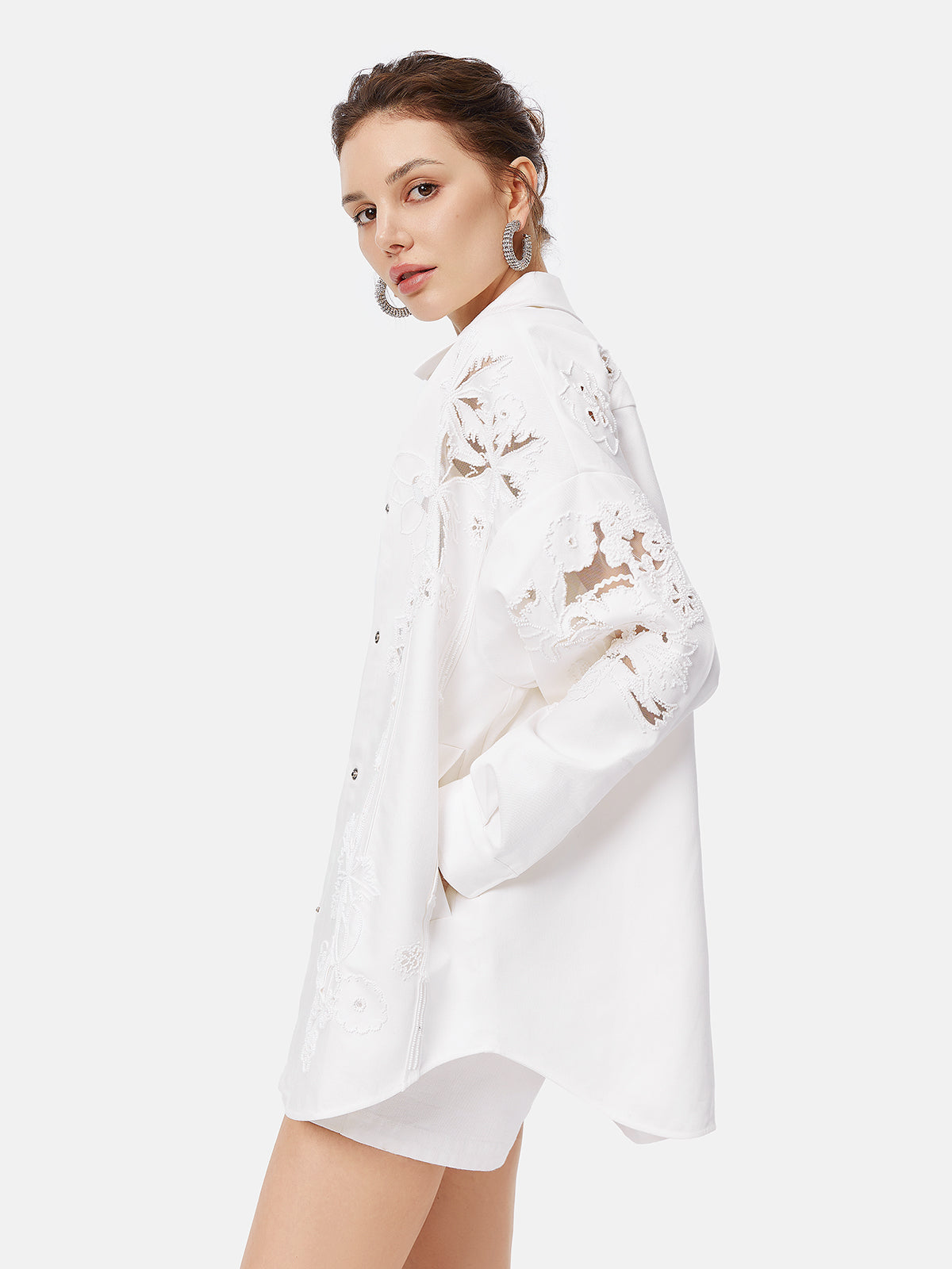 Handcrafted Hollow Out Embroidered Coat