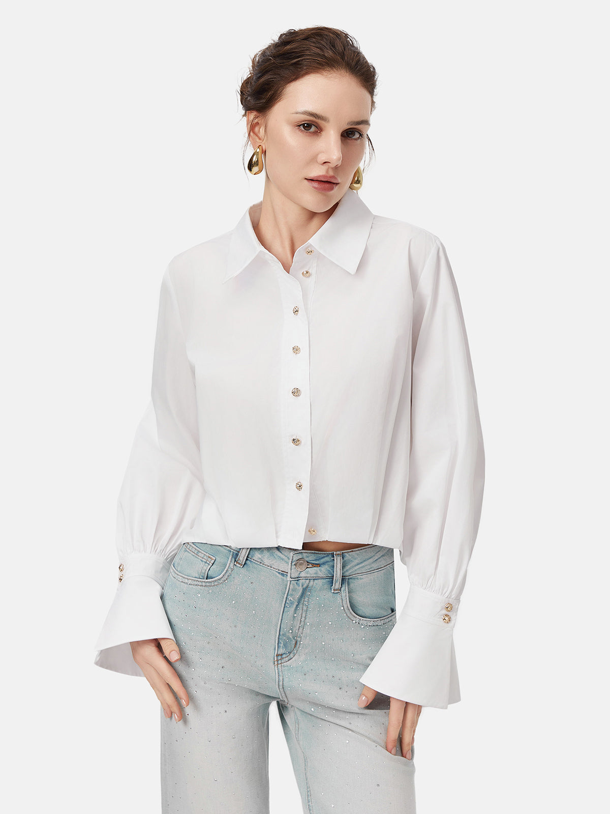 100% Cotton Cropped Shirt