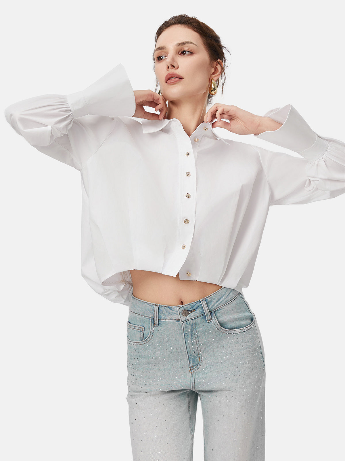 100% Cotton Cropped Shirt