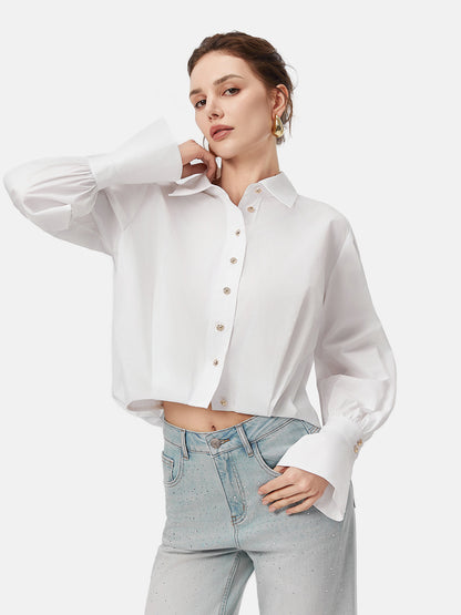 100% Cotton Cropped Shirt