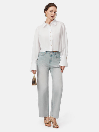 100% Cotton Cropped Shirt