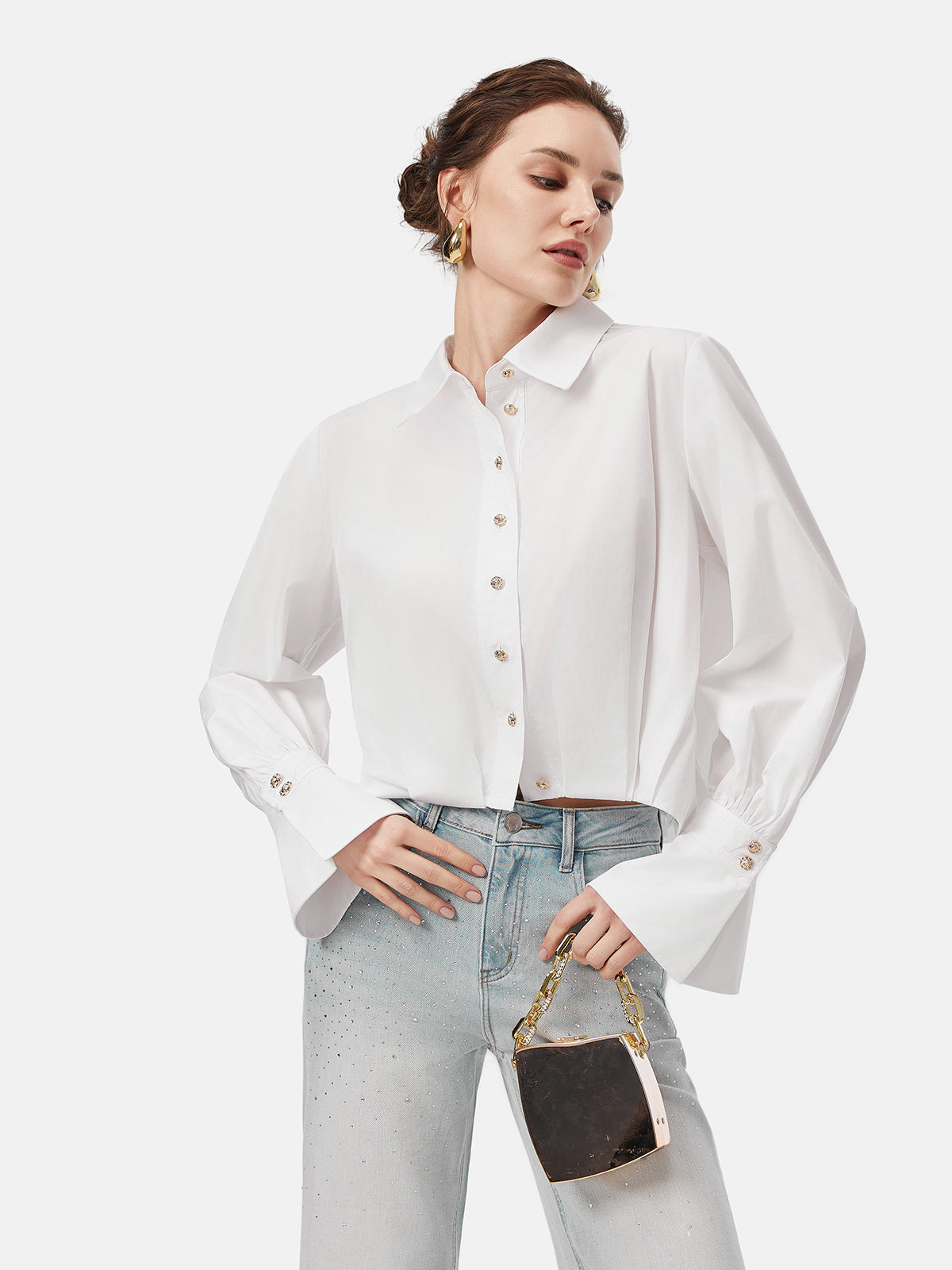 100% Cotton Cropped Shirt