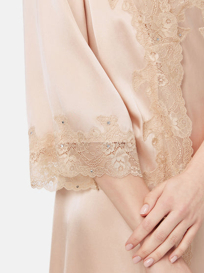 Silk Lace Embellished Robe