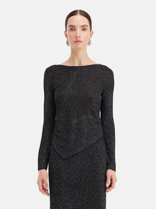 Diamond Starry Wool Knit Asymmetric Top