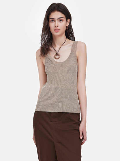 Gold Thread U-Neck Tank