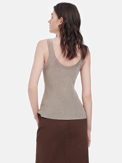 Gold Thread U-Neck Tank