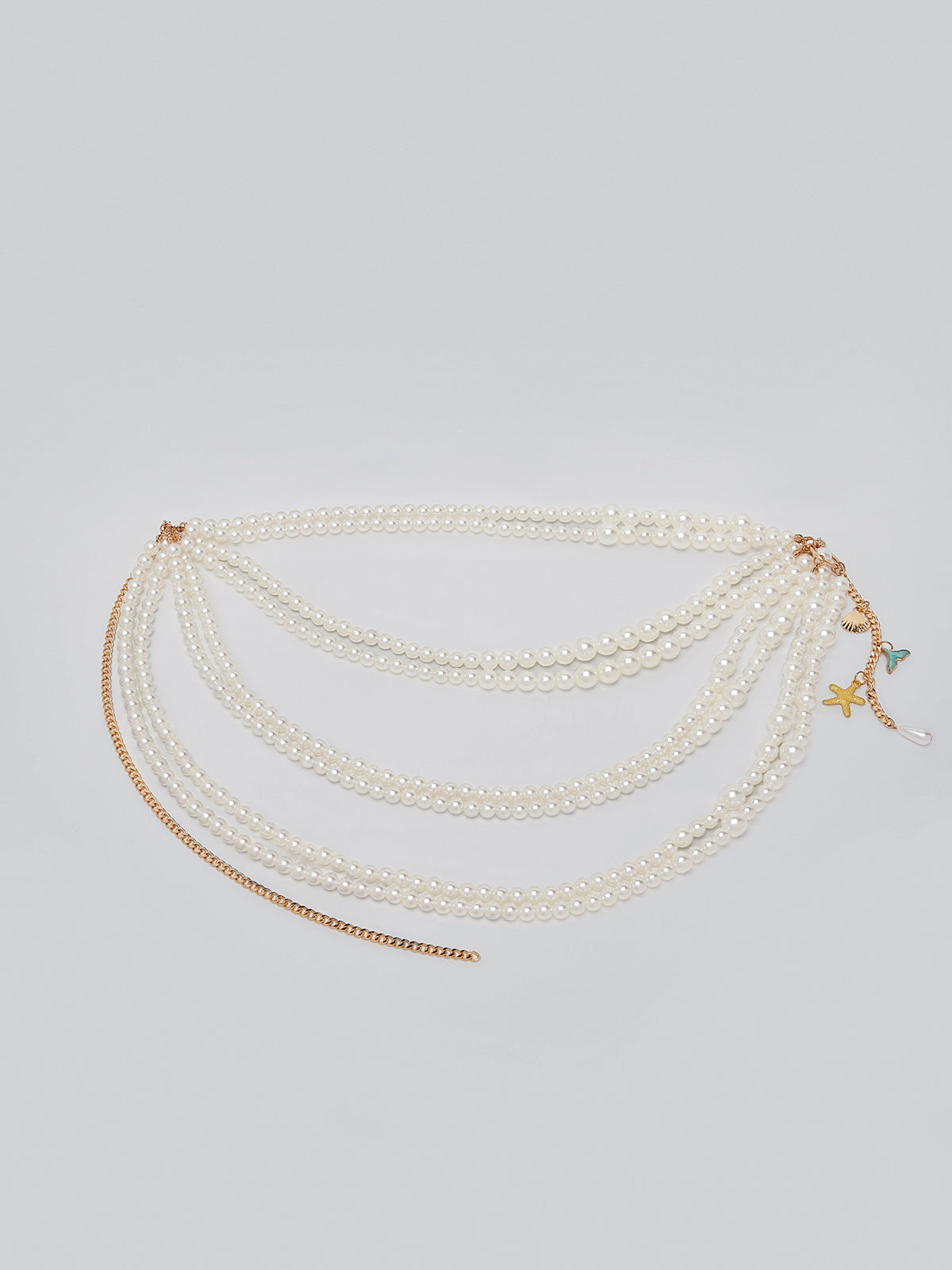Layered Pearl Fringe Waist Chain