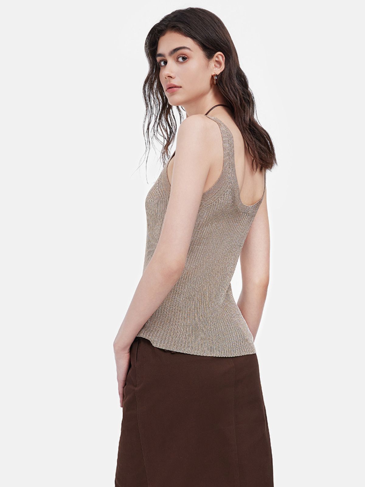 Gold Thread U-Neck Tank