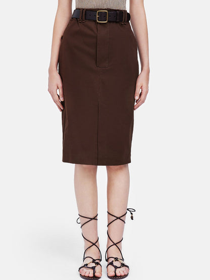 Utility Belted Midi Skirt