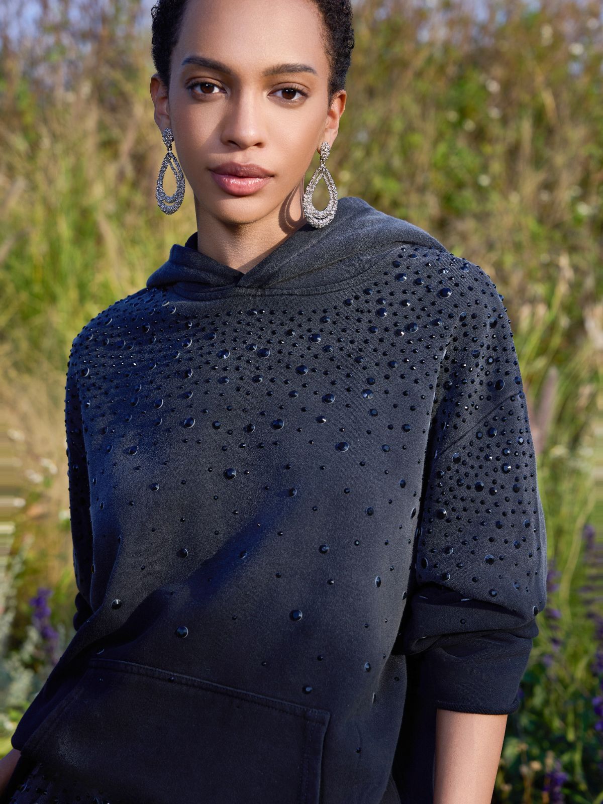 Final Sale | Gradient Starry Beaded Hoodie
