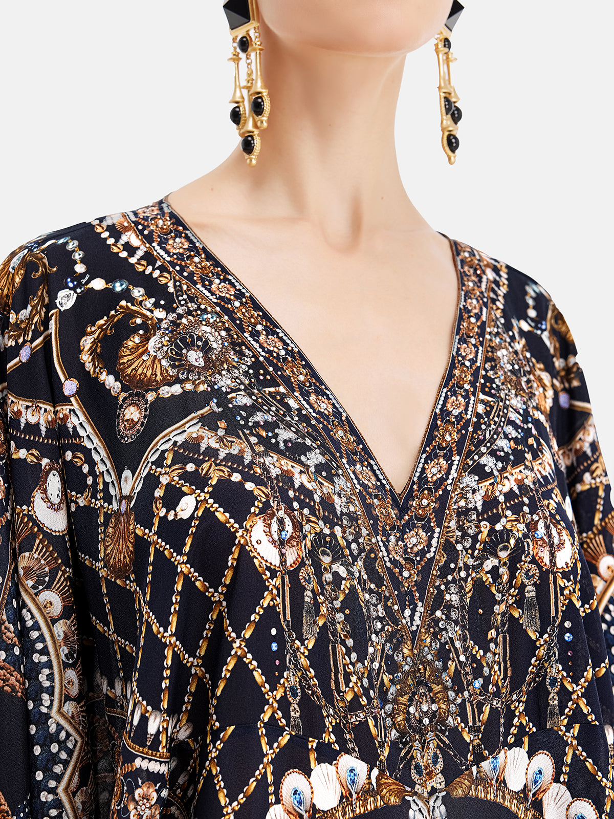 Byzantine Silk Print Dress