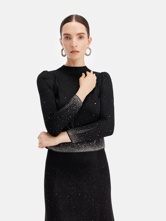 Glamorous Beaded Gradient Knit Top