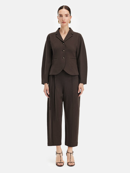 Classic British Wool Wide-Leg Trousers