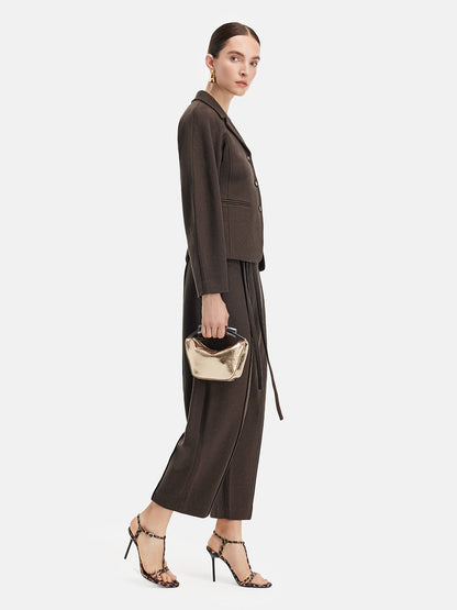 Classic British Wool Wide-Leg Trousers