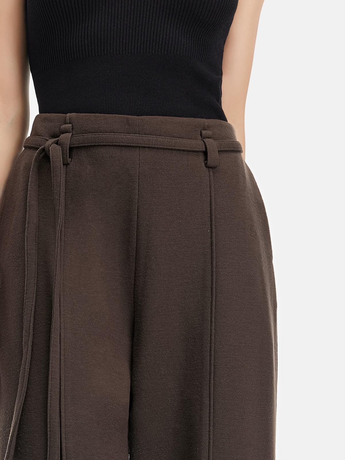 Classic British Wool Wide-Leg Trousers