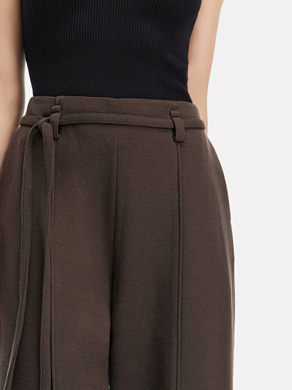 Classic British Wool Wide-Leg Trousers