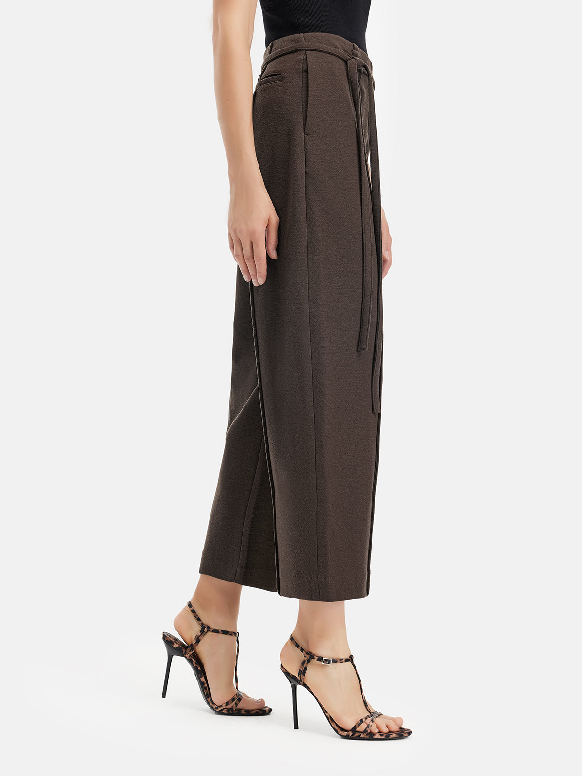 Classic British Wool Wide-Leg Trousers