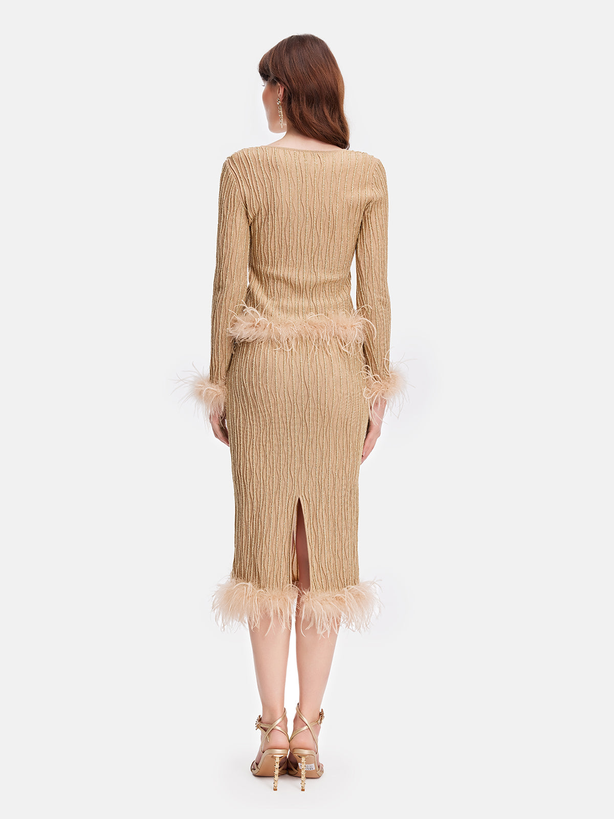 3D Line Detailing Wool Knit Skirt