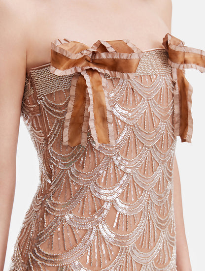 Luxury Shell Sequin Mini Dress