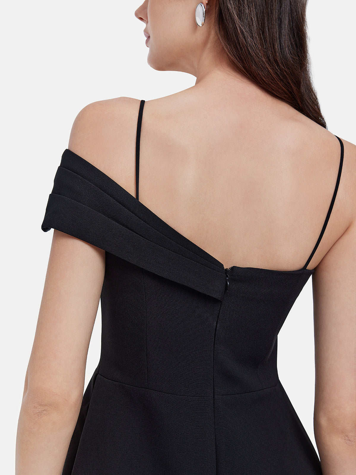 Hand-Embroidered  One-Shoulder Strap Dress