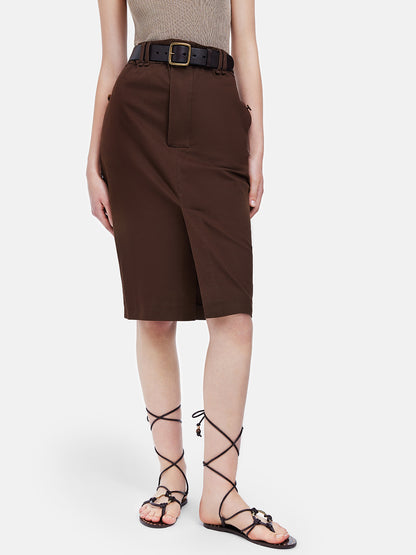 Utility Belted Midi Skirt