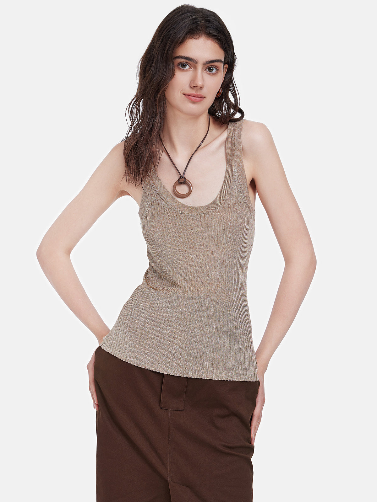 Gold Thread U-Neck Tank