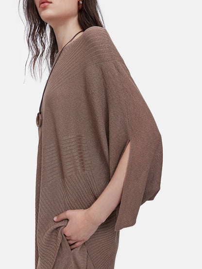 Knit Ruched Batwing Sleeve Tee