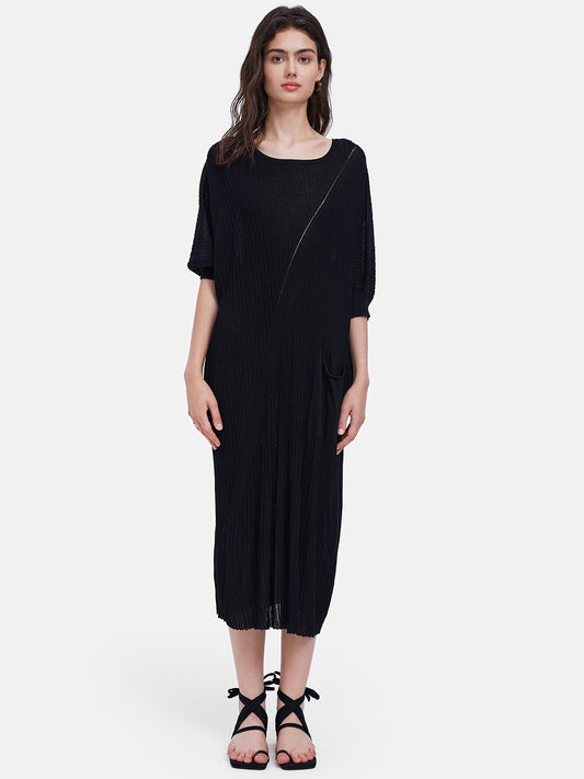 Loose Batwing Knit Dress (Belt not included)