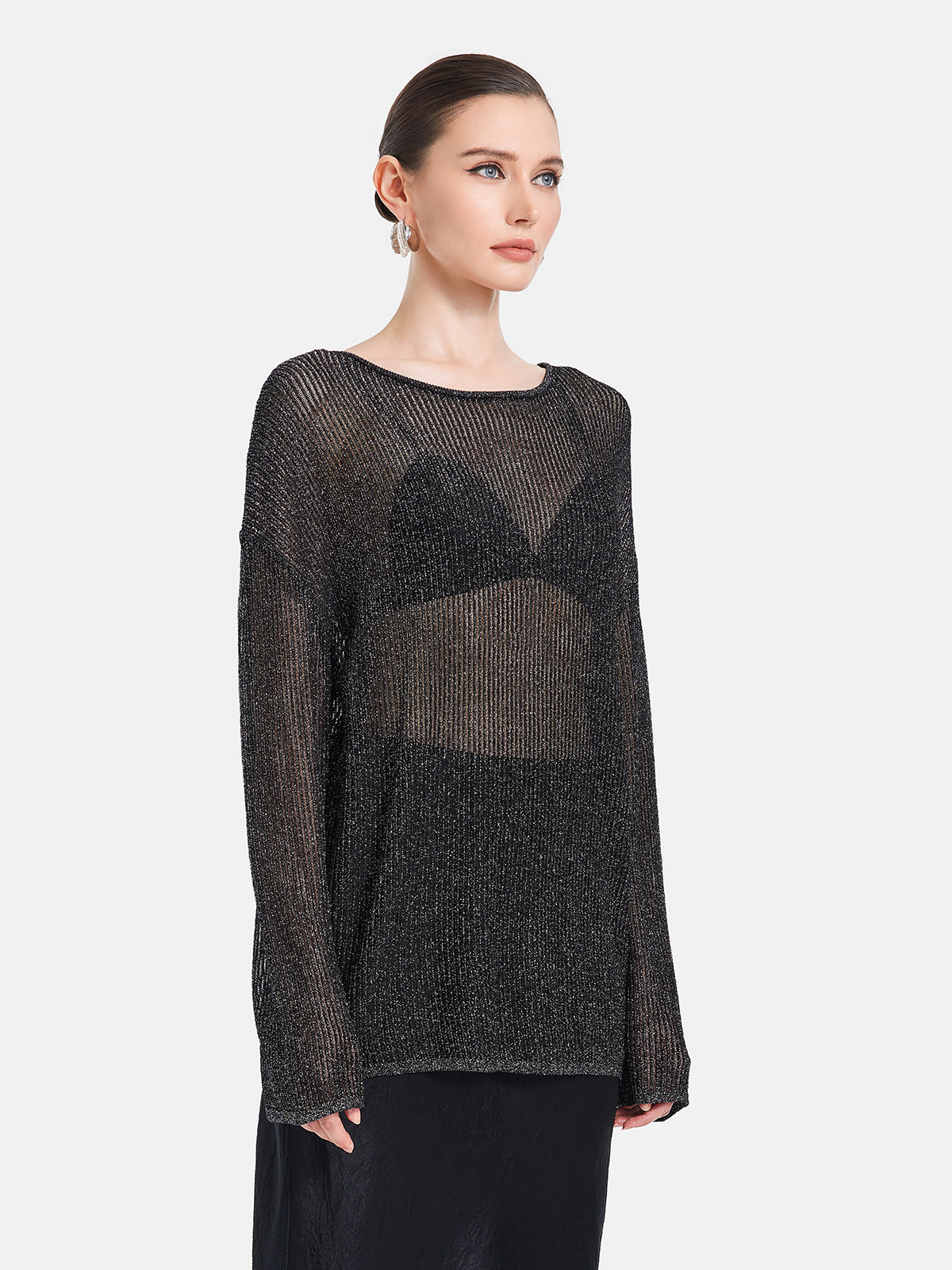 Long Sleeve Hollow Knit