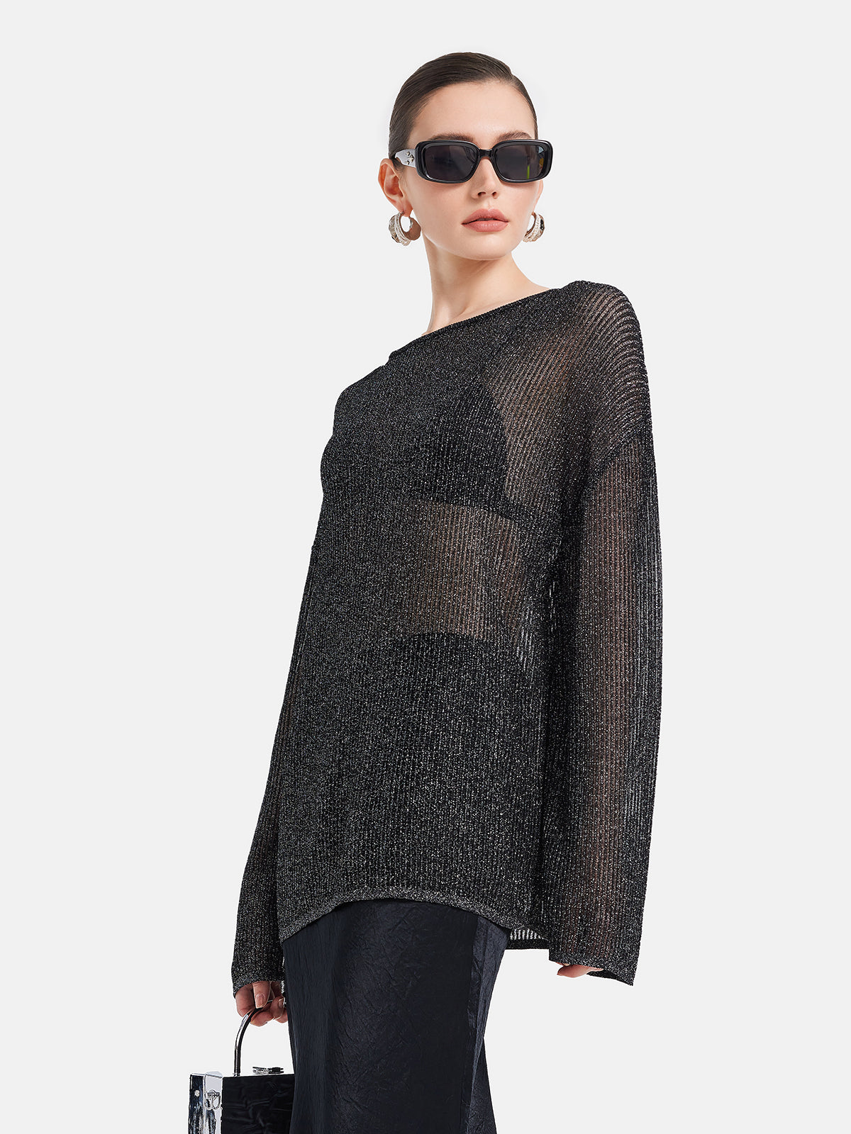 Long Sleeve Hollow Knit