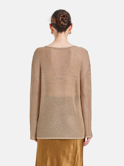 Long Sleeve Hollow Knit