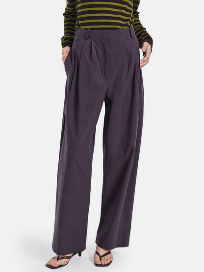 High-Waisted Straight-Leg Trousers