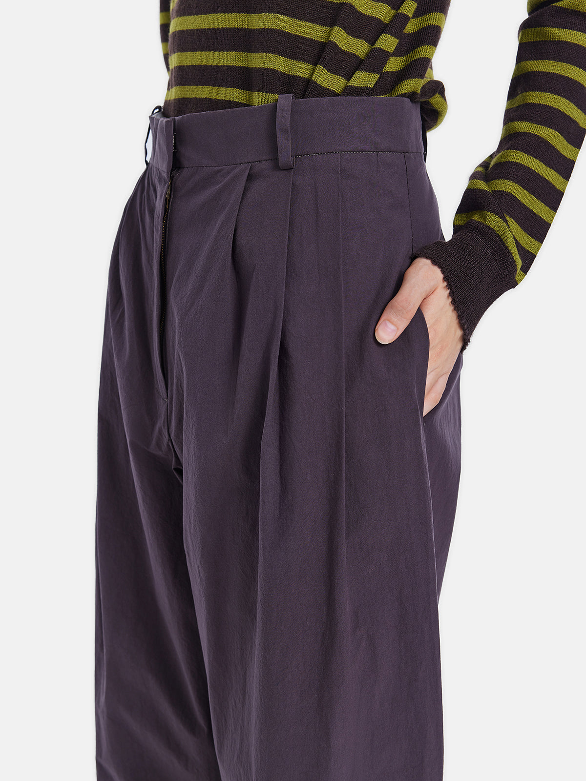 High-Waisted Straight-Leg Trousers