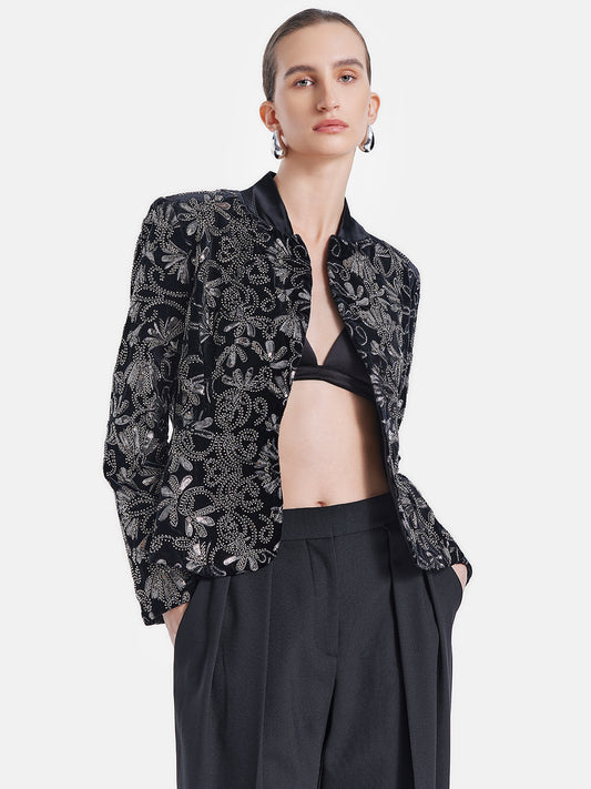 Beaded Waist-Cinching Jacket